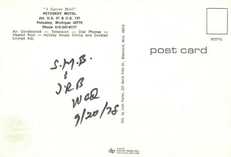 Petoskey Motel (Superior Motel, Petoskey Motor Court) - Old Postcard (newer photo)